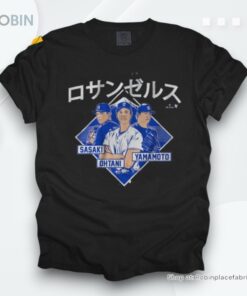 Official Shohei Ohtani, Yoshinobu Yamamoto, & Roki Sasaki Los Angeles Kanji Shirt
