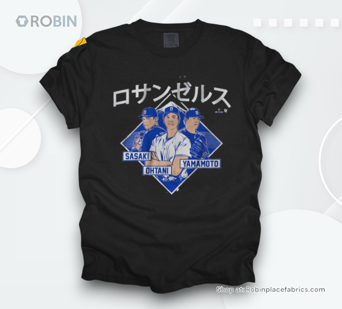 Official Shohei Ohtani, Yoshinobu Yamamoto, & Roki Sasaki Los Angeles Kanji Shirt