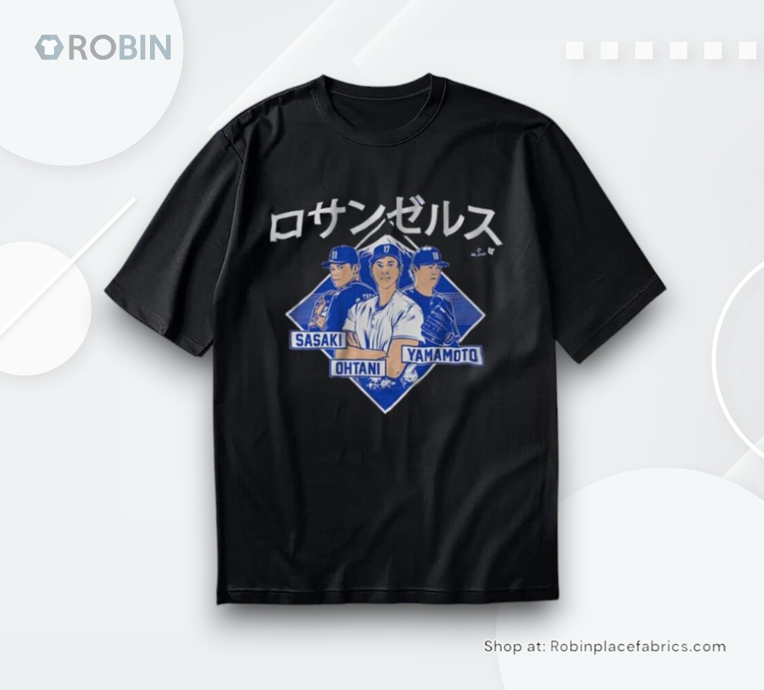 Official Shohei Ohtani, Yoshinobu Yamamoto, & Roki Sasaki Los Angeles Kanji Shirt