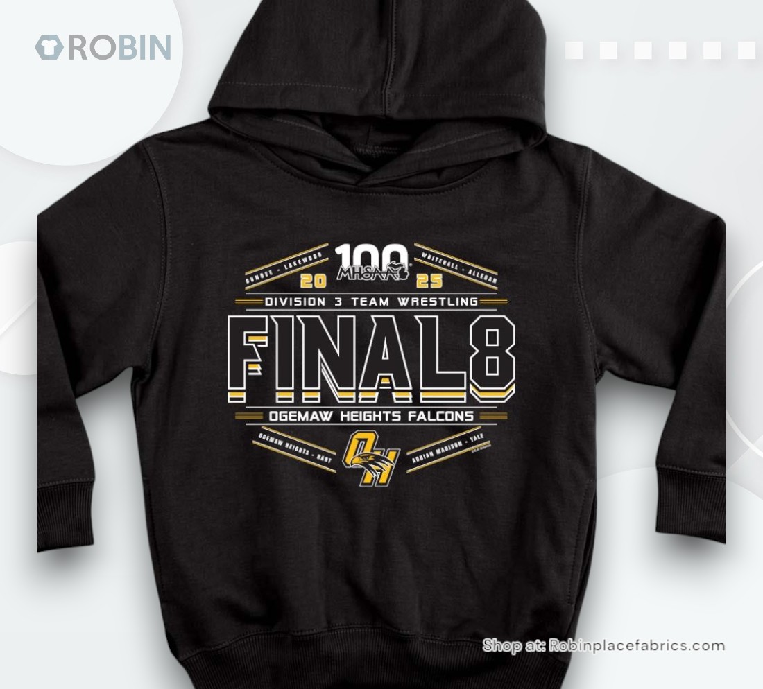 Ogemaw Heights Falcons 2025 Mhsaa Division 3 Team Wrestling Final 8 Shirt