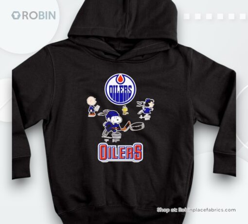 Peanuts Characters Edmonton Oilers Playing Shirt