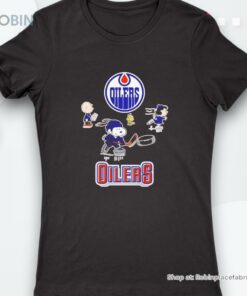 Peanuts Characters Edmonton Oilers Playing Shirt