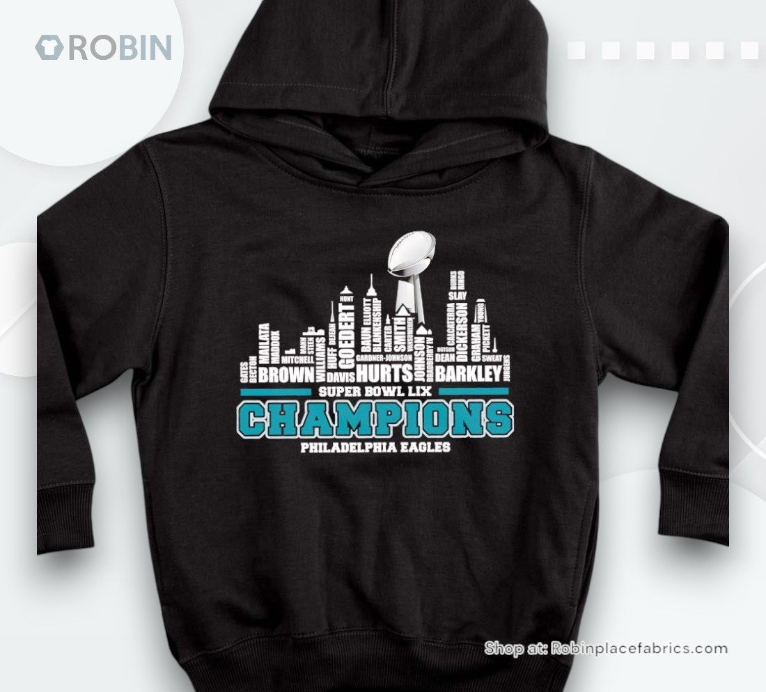 Philadelphia Eagles 2025 Super Bowl Lix Champions Team Players City Skyline Shirt