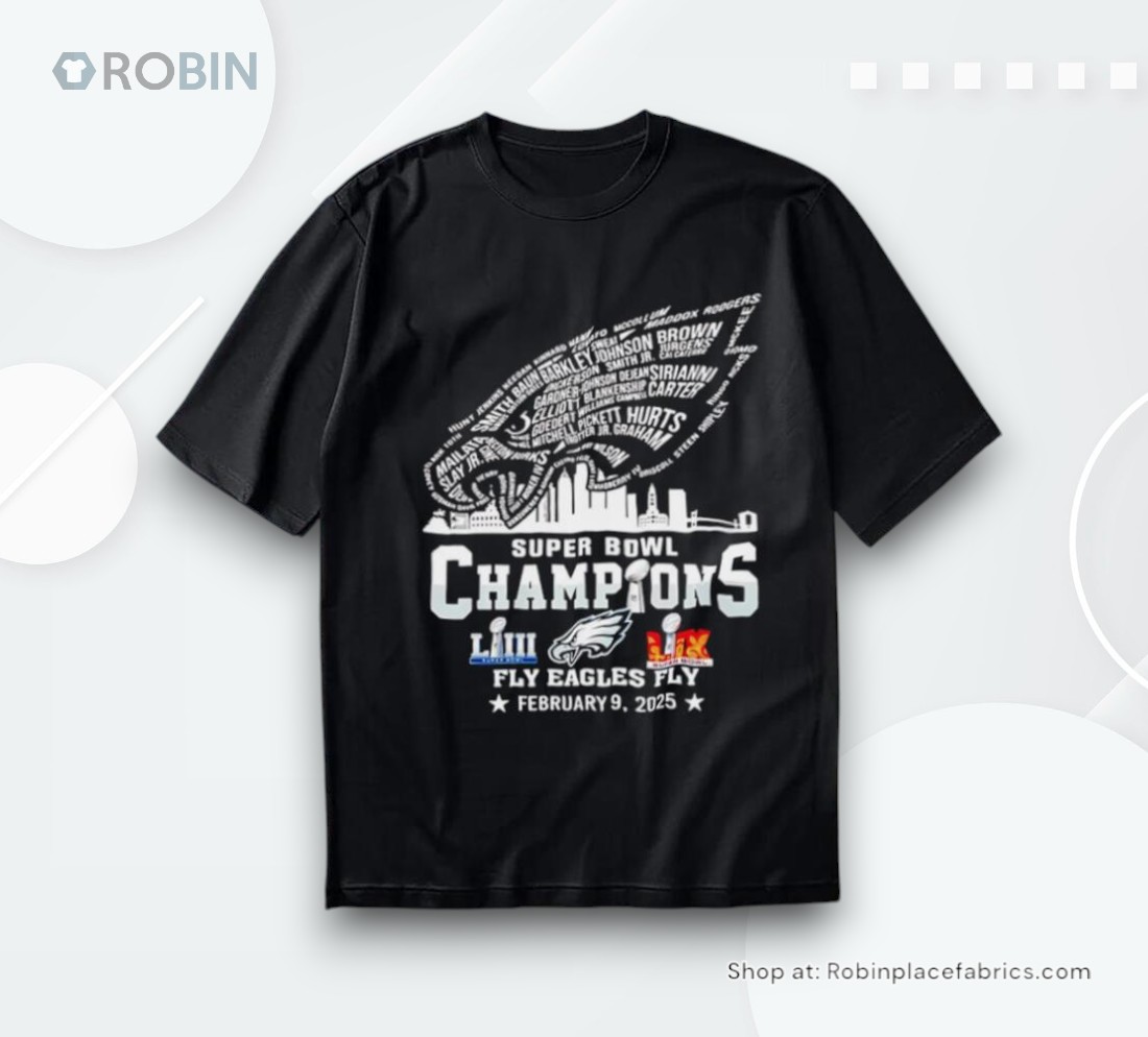 Philadelphia Eagles Super Bowl Champions 2025 Fly Eagles Fly Player Name Logo Shirt Philadelphia Eagles Super Bowl Champions 2025 Fly Eagles Fly Player Name Logo Shirt