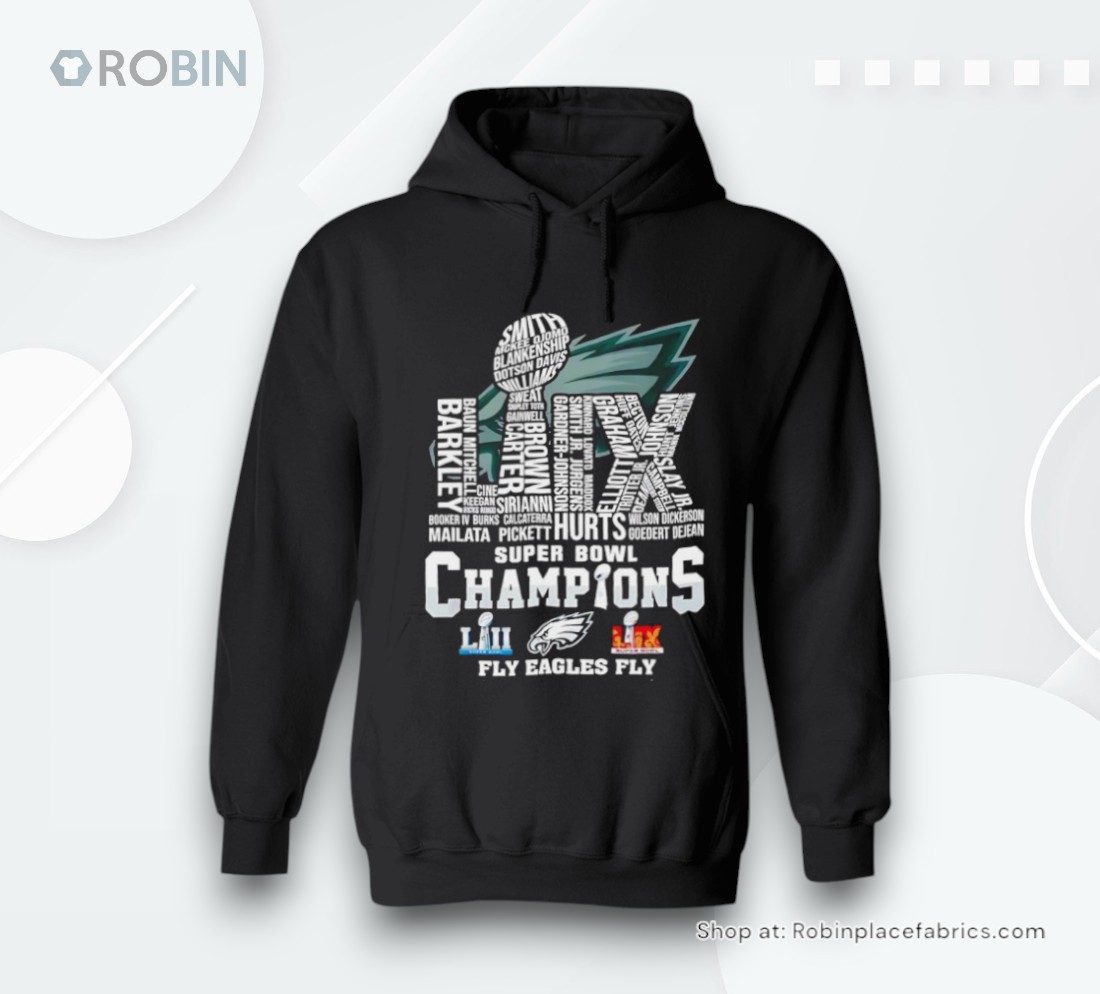 Philadelphia Eagles Super Bowl Champions 2025 Fly Eagles Lix Player Name Shirt Philadelphia Eagles Super Bowl Champions 2025 Fly Eagles Lix Player Name Shirt