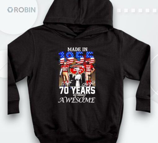 Rice And Montana Made In 1955 70 Years Of Being Awesome Shirt