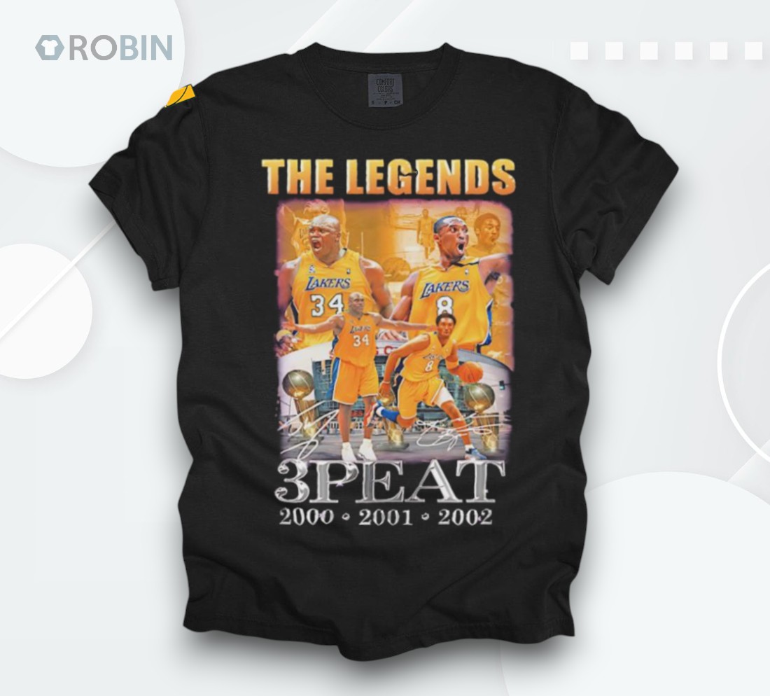 Shaquille O’neal And Kobe Bryant The Legends 3 Peat Signatures Shirt