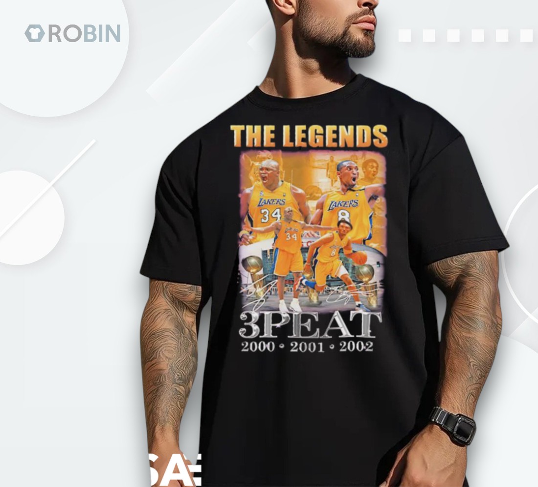 Shaquille O’neal And Kobe Bryant The Legends 3 Peat Signatures Shirt