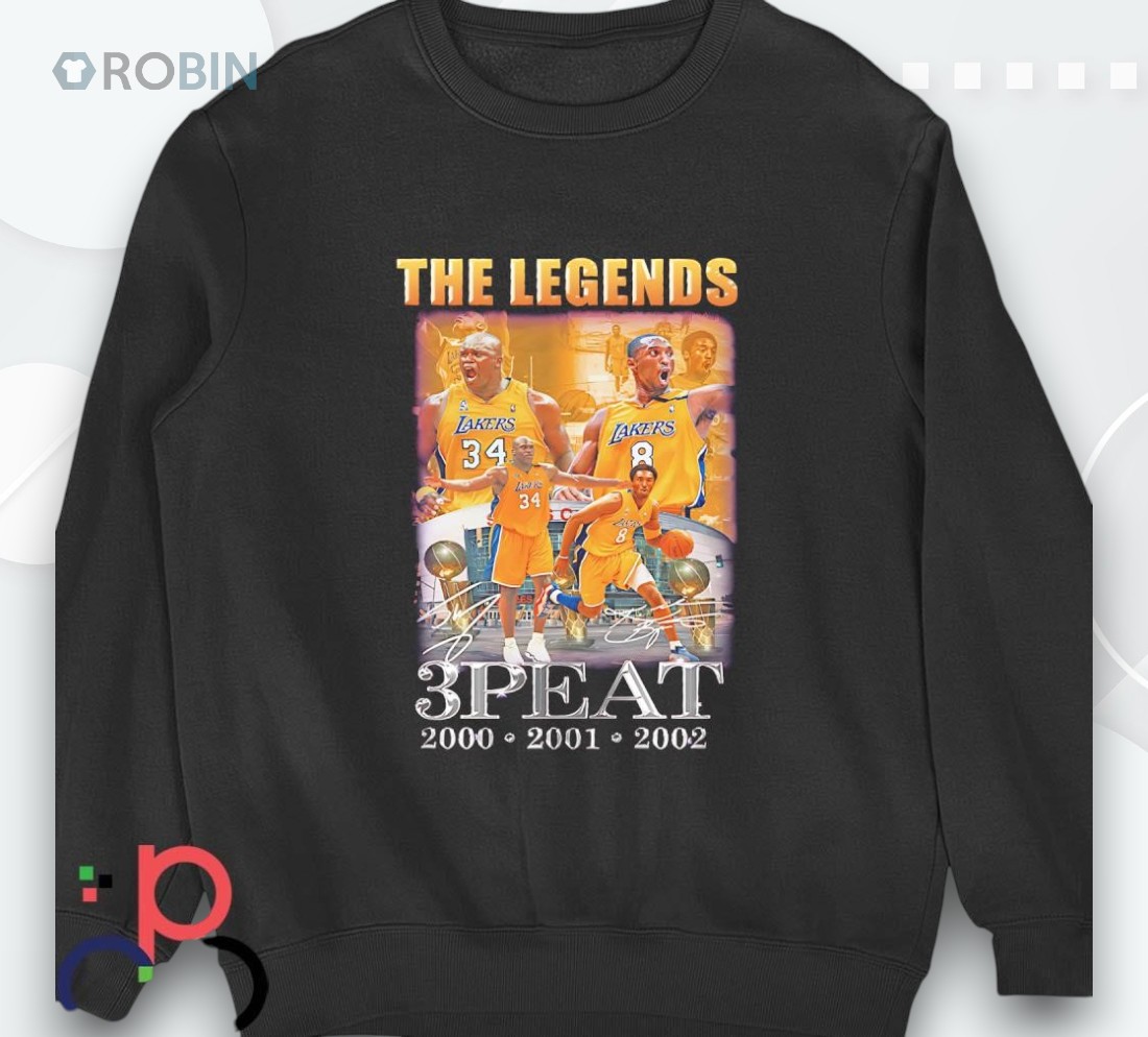 Shaquille O’neal And Kobe Bryant The Legends 3 Peat Signatures Shirt