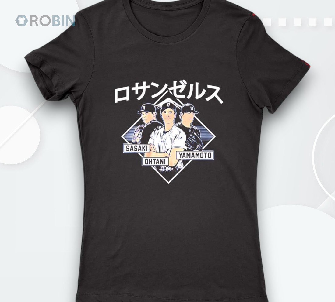 Shohei Ohtani Yoshinobu Yamamoto And Roki Sasaki Los Angeles Dodgers Kanji Shirt Shohei Ohtani Yoshinobu Yamamoto And Roki Sasaki Los Angeles Dodgers Kanji Shirt