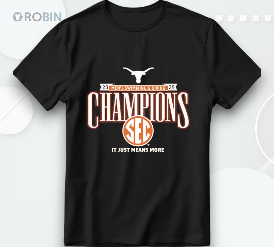 Texas Longhorns 2025 Sec Men’s Swimming And Diving Champions Shirt