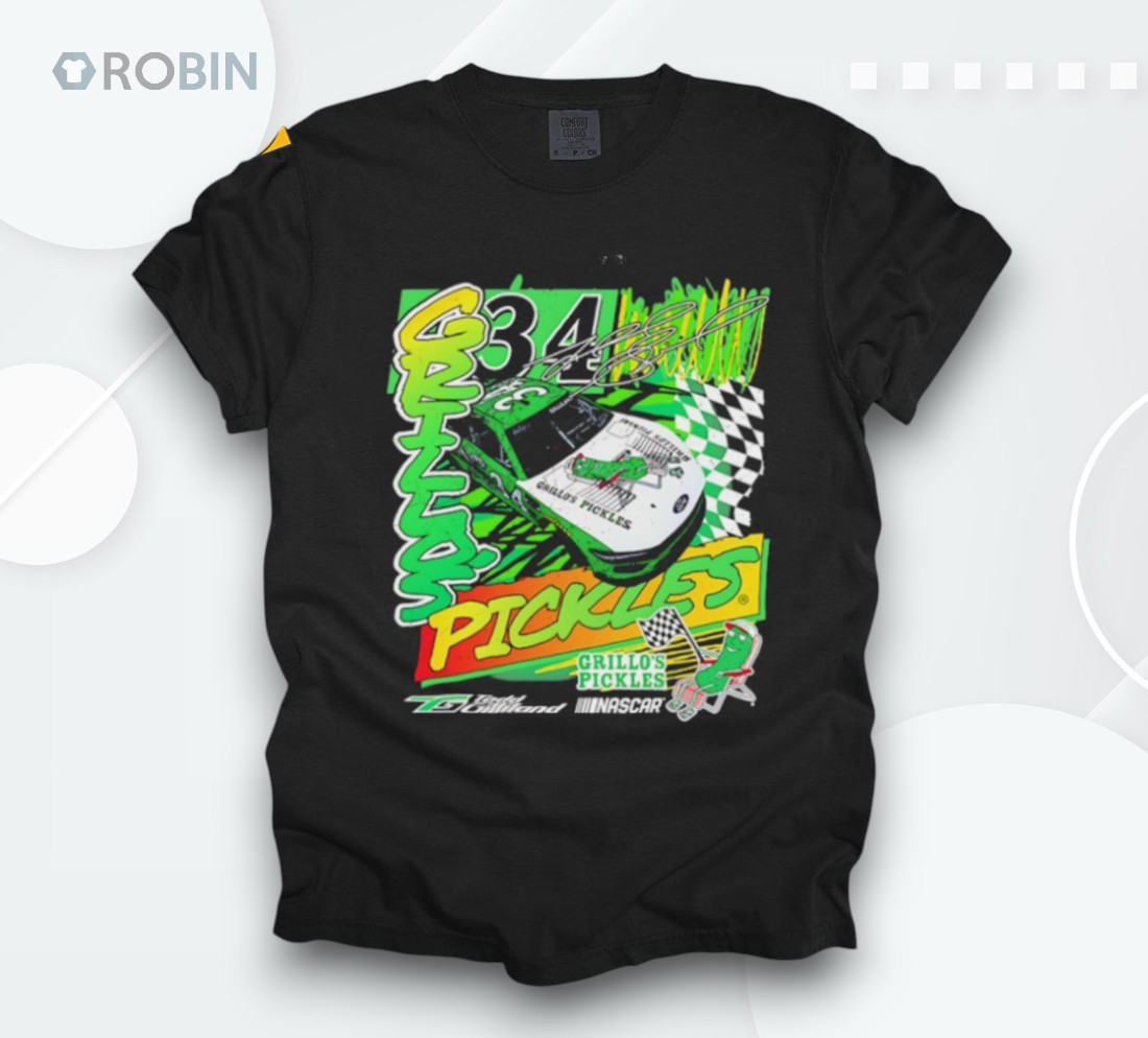 Todd Gilliland 34 Motorsports Grillo's Pickles Car Signature Shirt Todd Gilliland 34 Motorsports Grillo's Pickles Car Signature Shirt