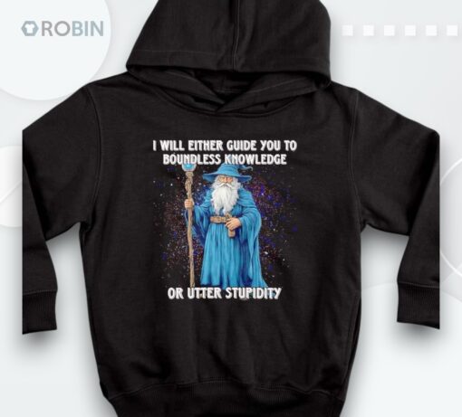 Wizard I Will Either Guide You To Boundless Knowledge Or Utter Stupidity Shirt