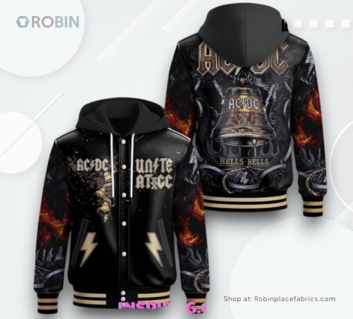 ACDC Hells Bells Hooded Varsity Jacket