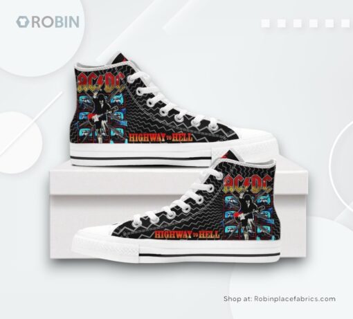 ACDC Highway to Hell Limited Edition High Top Canvas Shoes