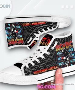 ACDC Highway to Hell Limited Edition High Top Canvas Shoes ACDC Highway to Hell Limited Edition High Top Canvas Shoes