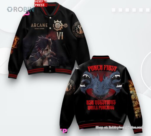 Arcane League of Legends Vi Special Edition Varsity Jacket
