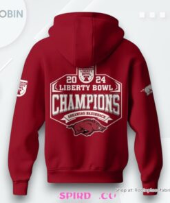 Arkansas Razorback Liberty Bowl Champions 2024 Red Hoodie