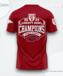 Arkansas Razorback Liberty Bowl Champions 2024 Red T Shirt Arkansas Razorback Liberty Bowl Champions 2024 Red T Shirt