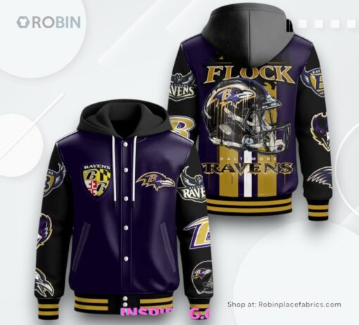 Baltimore Ravens Flock Pride Hooded Varsity Jacket
