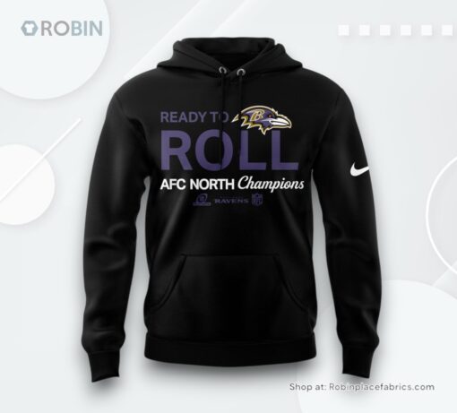 Baltimore Ravens Ready To Roll AFC North Champions Nike Black Hoodie