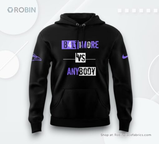 Baltimore Ravens vs Anybody Bleed Purple Hoodie