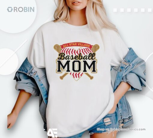 Baseball Mom Crossed Bats Home Plate 2025 Cooperstown All Star Shirt