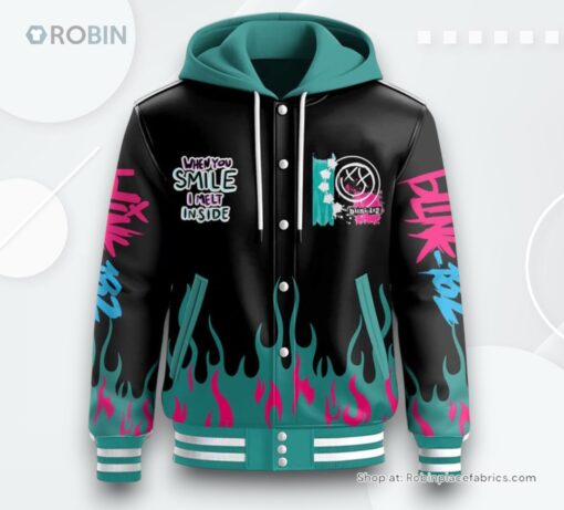 Blink 182 Smile Inside Limited Edition Hooded Varsity Jacket