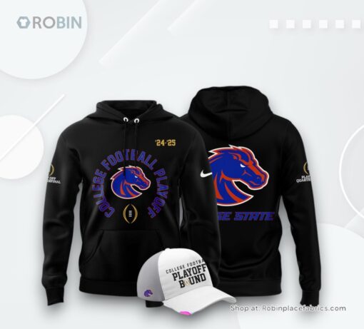Boise State College Football Playoff 2024 25 Black Hoodie