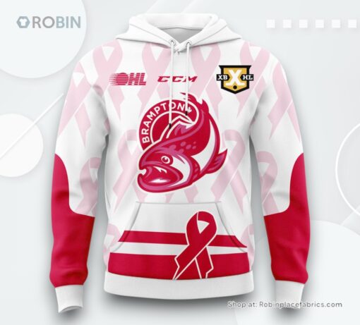 Brampton Steelheads Pink in the Rink Night Special Hoodie