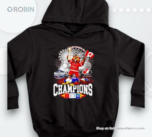 Canada 4 Nations Face Off Champions Mascot Trophy Shirt