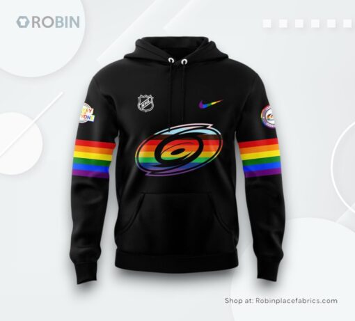 Carolina Hurricanes Pride Night 2025 Black Hoodie