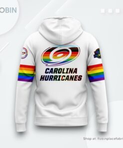 Carolina Hurricanes Pride Night 2025 White Hoodie