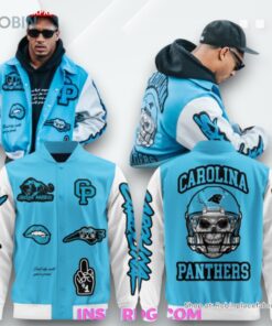 Carolina Panthers Bold Skull Helmet 2025 Varsity Jacket Carolina Panthers Bold Skull Helmet 2025 Varsity Jacket