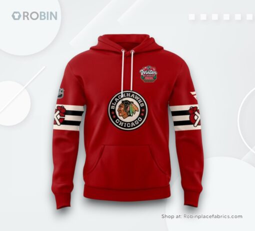 Chicago Blackhawks NHL Winter Classic 2025 Red Hoodie