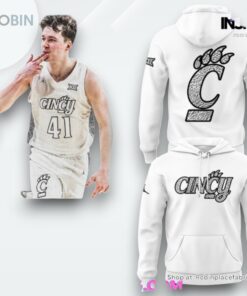 Cincinnati Bearcats Basketball Ice White Cincy 2025 Hoodie