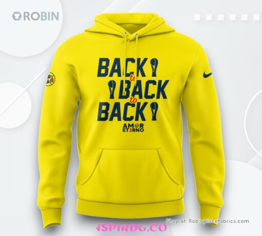 Club América Back to Back Champions Yellow Nike Hoodie