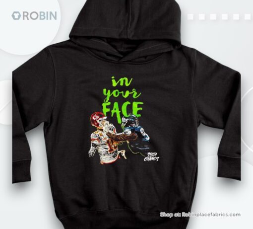 Eagles Vs Chiefs In Your Face Super Bowl Lix Champs Shirt