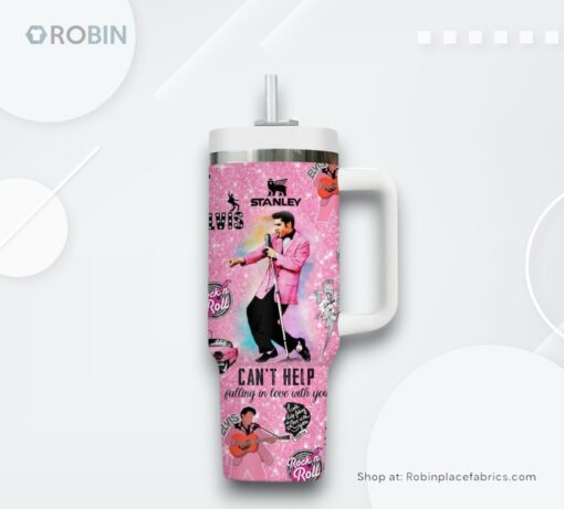 Elvis Presley Rock & Roll Pink Stanley Tumbler 40oz
