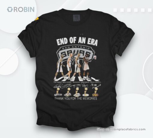End Of An Era San Antonio Spurs Signature Thank You For The Memories Walking Shirt