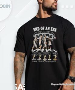 End Of An Era San Antonio Spurs Signature Thank You For The Memories Walking Shirt