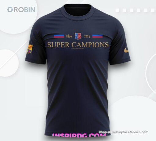 FC Barcelona New Supercopa de España Campions 2024 Shirt