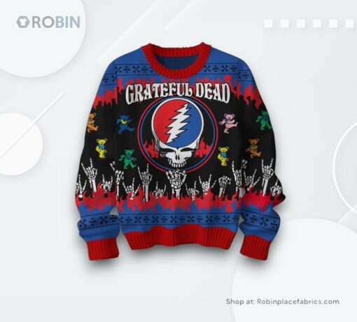 Grateful Dead Skeleton Wings Ugly Sweater