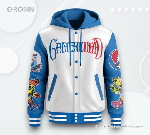 Grateful Dead Wave That Flag Hooded Varsity Jacket