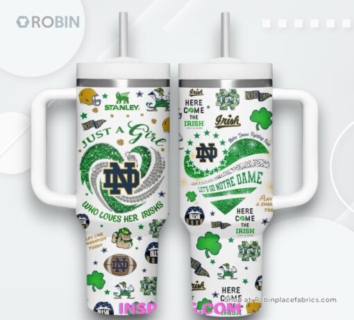 Just a Girl Notre Dame Fighting Irish Stanley Tumbler Cup