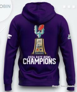Kansas State Wildcats 2024 Rate Bowl Champions Purple Hoodie Kansas State Wildcats 2024 Rate Bowl Champions Purple Hoodie