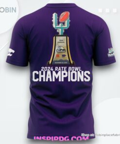 Kansas State Wildcats 2024 Rate Bowl Champions Purple T Shirt Kansas State Wildcats 2024 Rate Bowl Champions Purple T Shirt