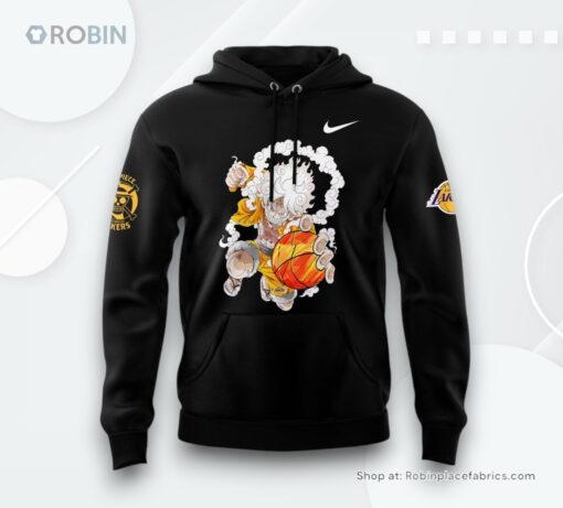 Los Angeles Lakers x One Piece Gear 5 Black Hoodie