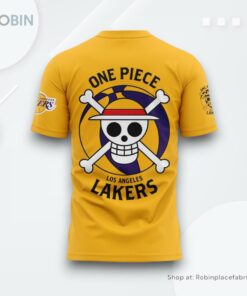 Los Angeles Lakers x One Piece Gear 5 Yellow Shirt