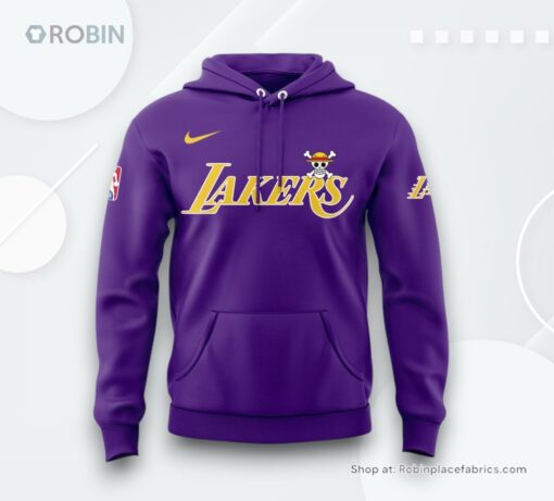 Los Angeles Lakers x One Piece Special Purple Hoodie